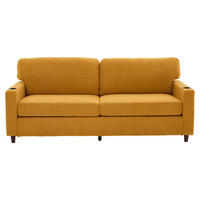 ZWEISITZER Sofa Chenille mit USB-Anschluss und LED Getränkehalter 203/77,5/86 cm Gelb - Gelb, Textil (77.5/86/203cm) - Redom