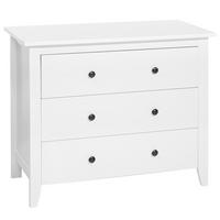 KOMMODE 3 Schubladen weiß Torrance - Weiß, Holzwerkstoff (96/80/45cm) - Beliani