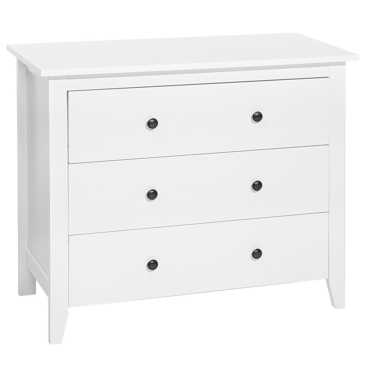 KOMMODE 3 Schubladen weiß Torrance - Weiß, Holzwerkstoff (96/80/45cm) - Beliani
