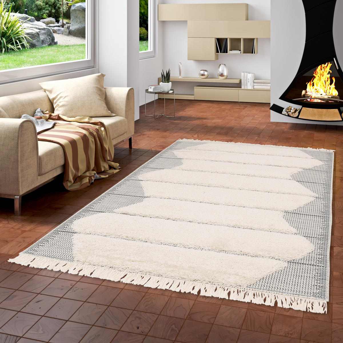 IN & OUTDOOR TEPPICH SHAGGY SYLT TREND - Grau, Textil (160/230cm) - Pergamon