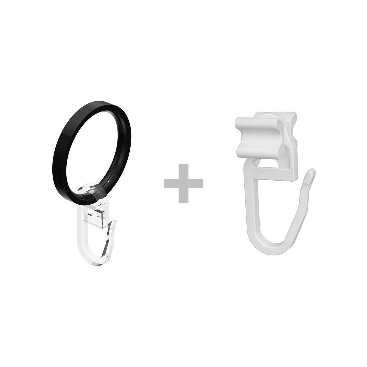 GARDINENSTANGE RUNDROHR-INNENLAUF Platon Estana 160 cm, 2-läufig, 20 mm Ø Schwarz - Schwarz, Metall (160cm) - INTERDECO