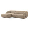 ECKSOFA links Strukturstoff Stoff Beige - Blau/Beige, Kunststoff/Textil (156/280cm) - Makamii