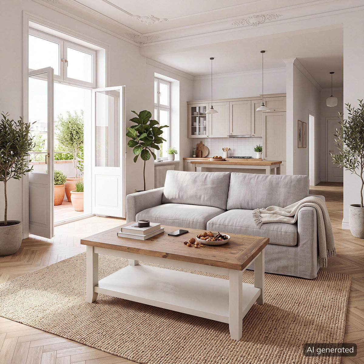 COUCHTISCH - Kiefer massiv - Kieferfarben, Holz (60/120/45cm) - home24