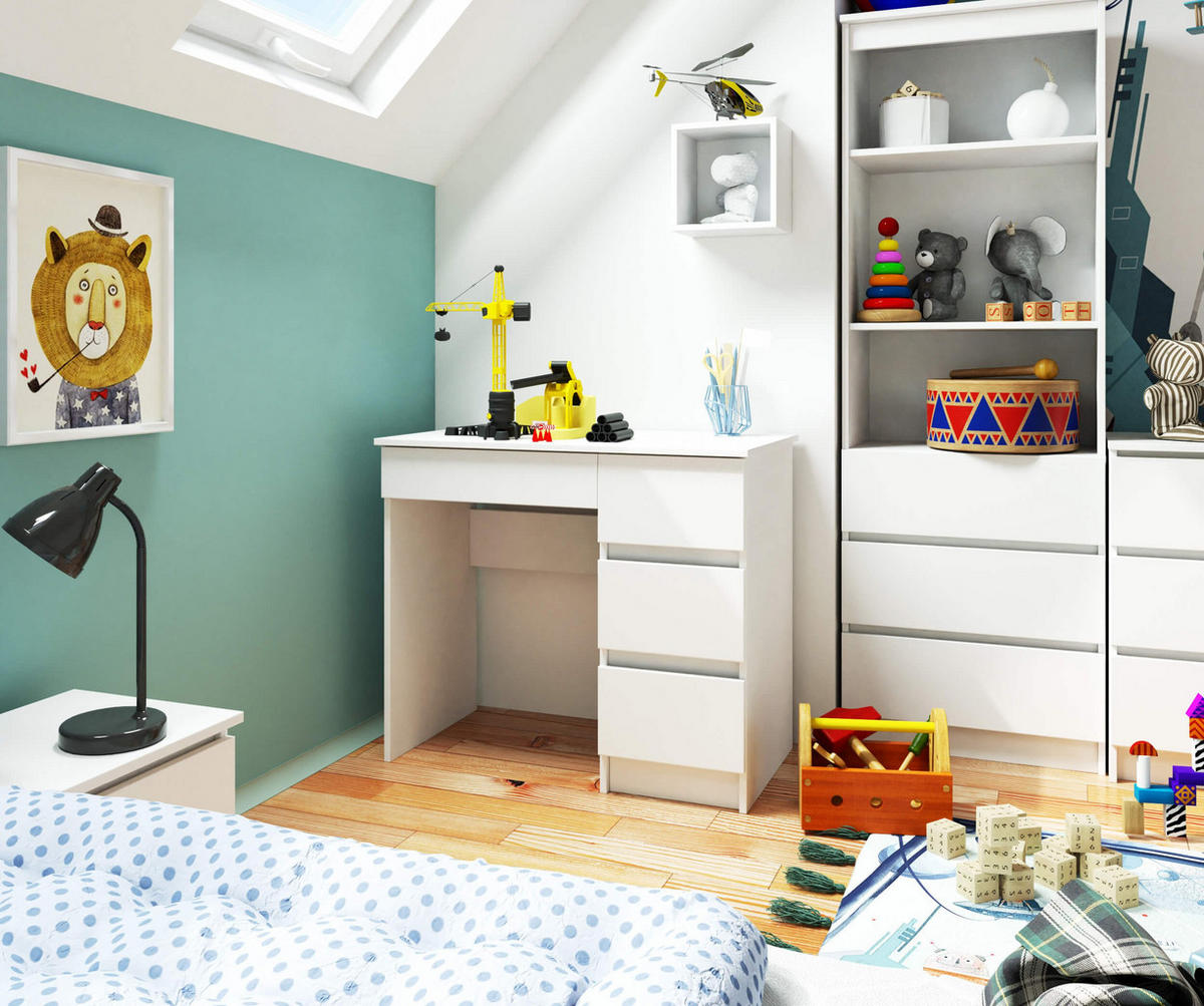 SCHREIBTISCH Weiß 77/90/50 - Weiß, Holzwerkstoff (50/90/77cm) - RAUMHIRSCH FURNITURE