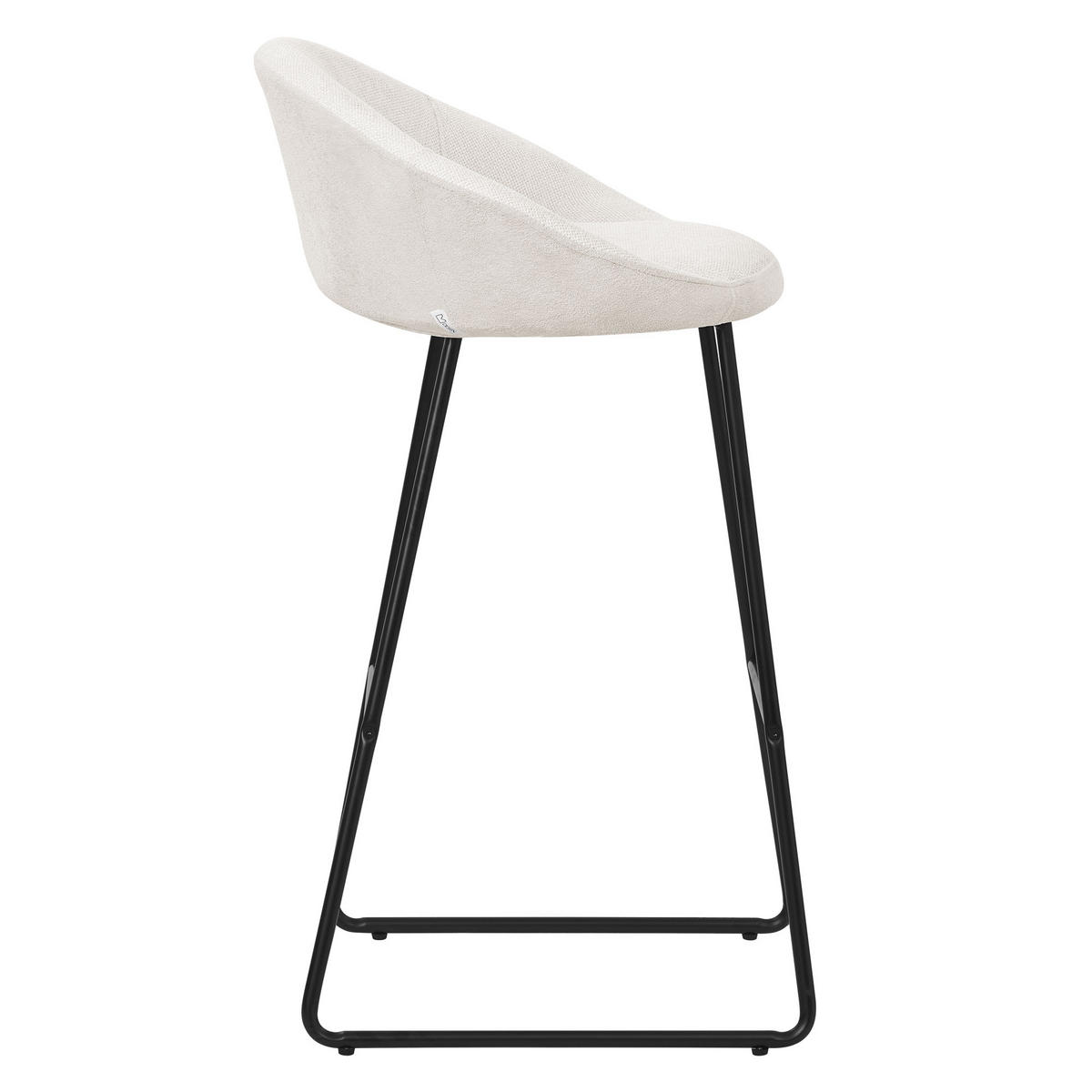 BARHOCKER 2er Set Beige mit Stoffbezug - Beige/Schwarz, Metall (56/94/50cm) - ML-DESIGN