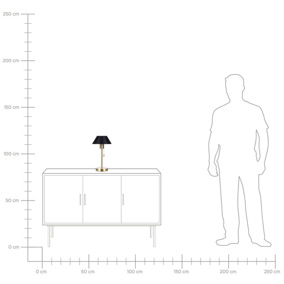 TISCHLEUCHTE Caparo 20/20/37 cm - Schwarz, Metall (20/13/37cm) - Beliani
