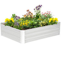 HOCHBEET, Silberfarben - Silberfarben, Metall (90/30/120cm) - Outsunny