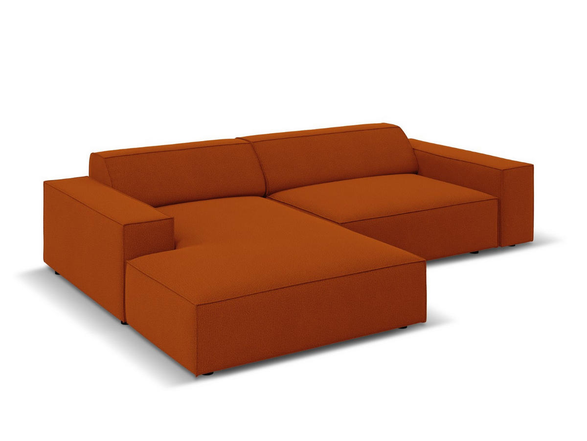 MODULARES-ECKSOFA links Jodie aus strukturiertem Stoff terrakotta 3 Sitzplätze - Terracotta, Textil (166/224cm) - Micadoni