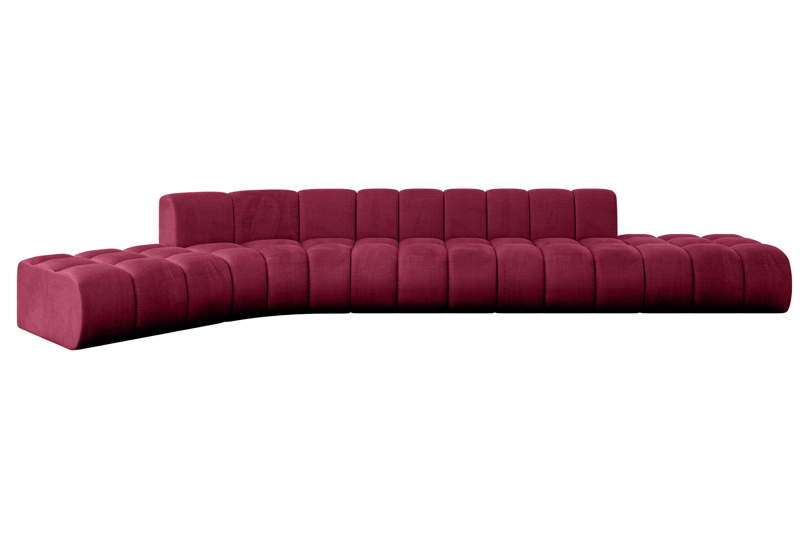 ECKSOFA modulares Sofa Solven-L2 - 471x174x70 cm Bordeauxrot - Bordeaux, Holzwerkstoff/Textil (471/174cm) - ALTDECOR