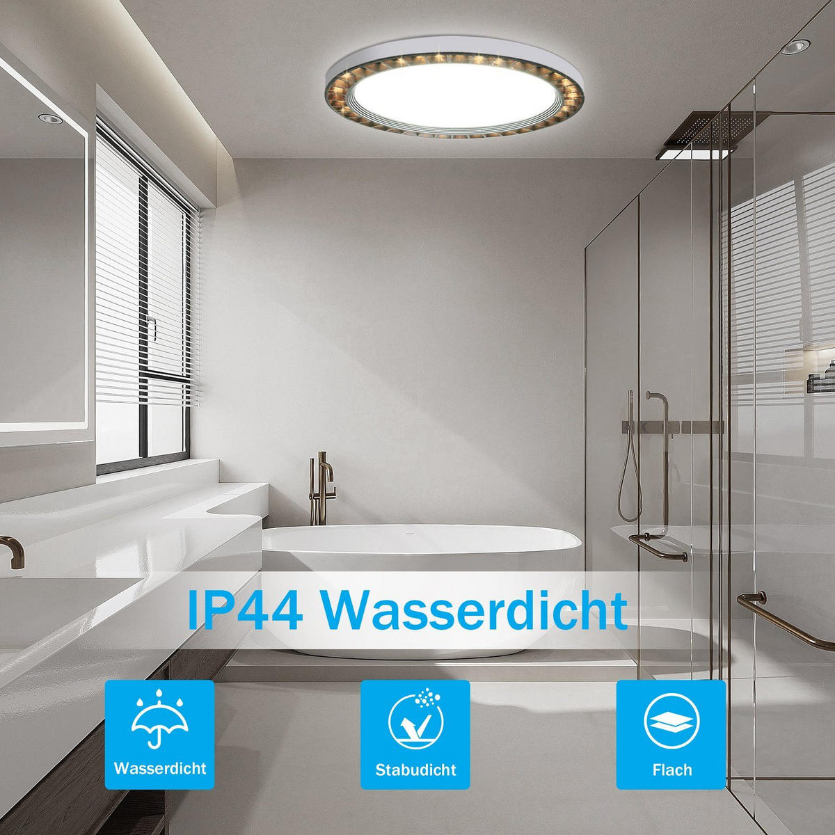 LED-DECKENLEUCHTE Lotte 23/23/3 cm - Schwarz, Kunststoff (23/23/3cm) - Nettlife