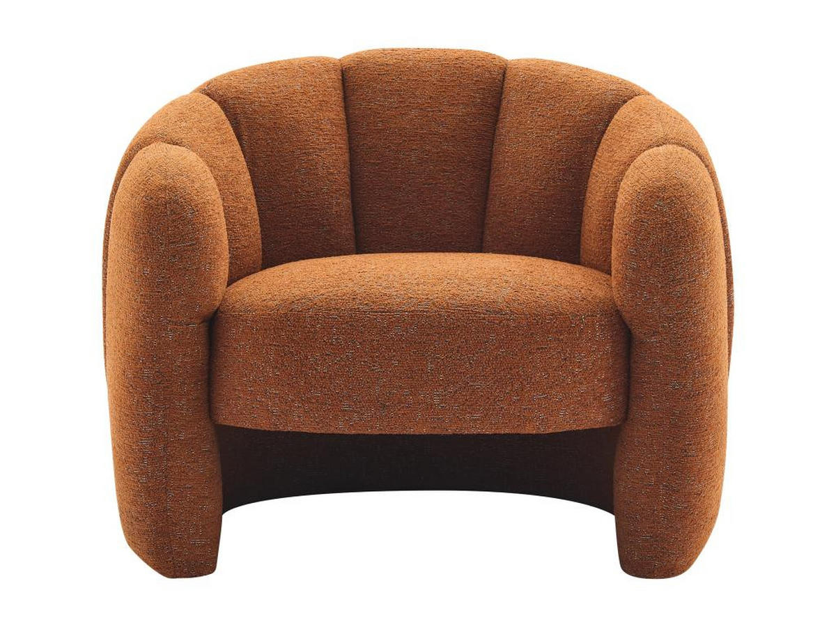 MUSCHELSESSEL - Chenille-Stoff - Terracotta - DELIPO - Braun, Textil (76/73/93cm) - Vente-Unique
