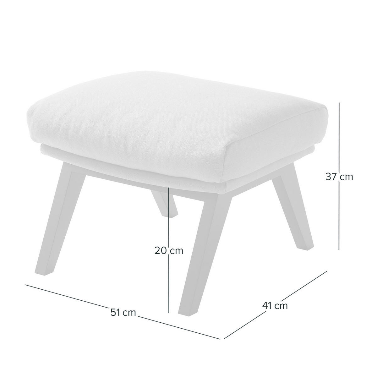 POLSTERHOCKER mit Holzfüßen - Eichefarben/Hellgrau, Eichenholz/Textil (51/37/41cm) - home24