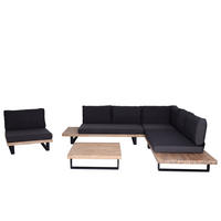 GARTEN-GARNITUR Schwarz, Braun, Grau - Schwarz/Braun, Holz - MCW
