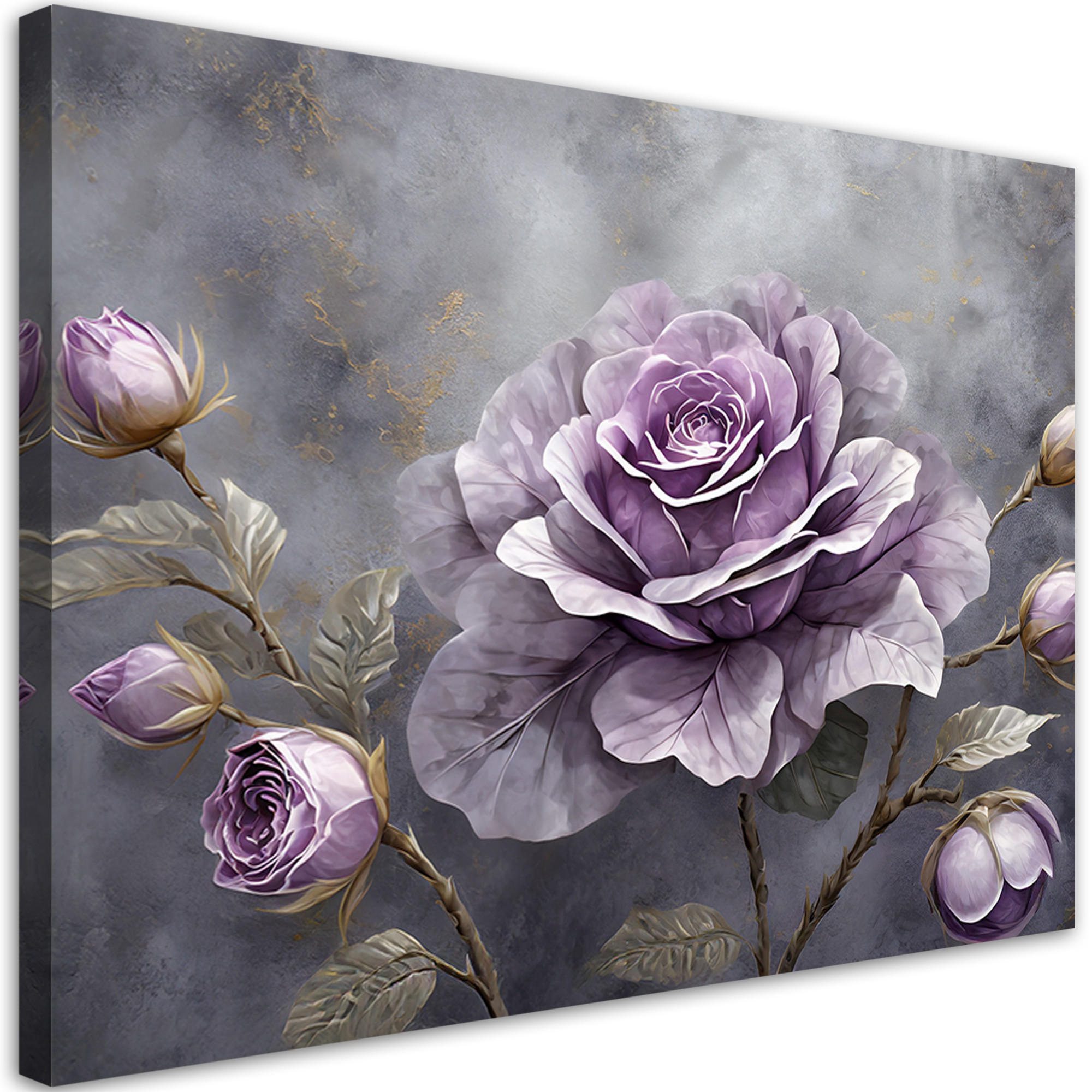 WANDBILD rose blume natur botanik - Lila, Textil (60/40cm) - Feeby