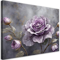 WANDBILD rose blume natur botanik - Lila, Textil (60/40cm) - Feeby