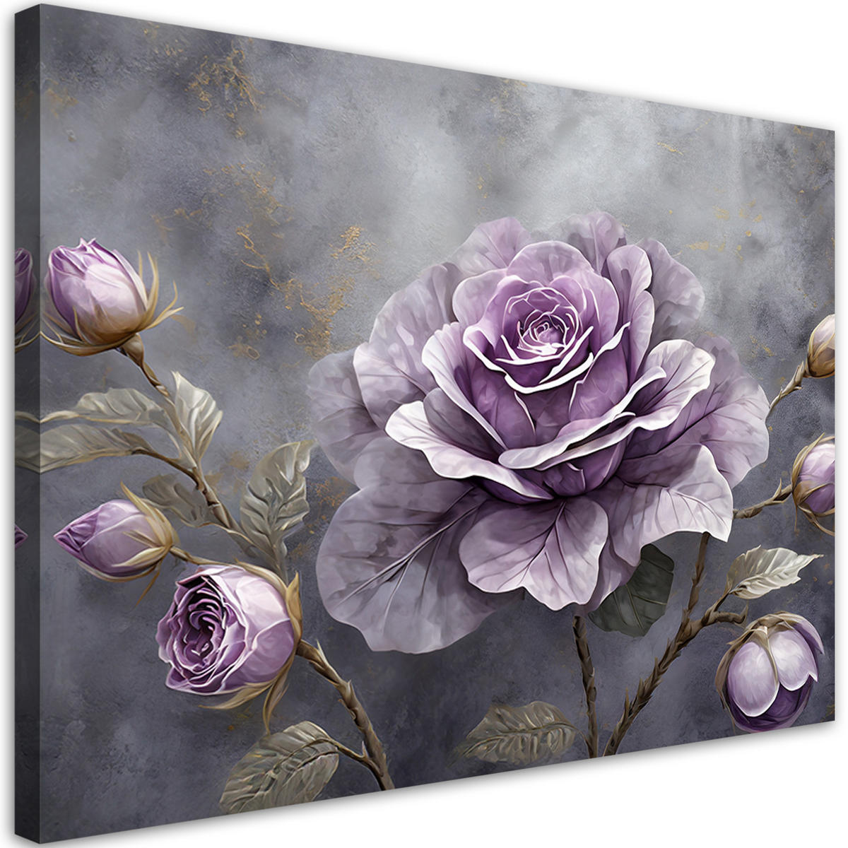 WANDBILD rose blume natur botanik - Lila, Textil (60/40cm) - Feeby