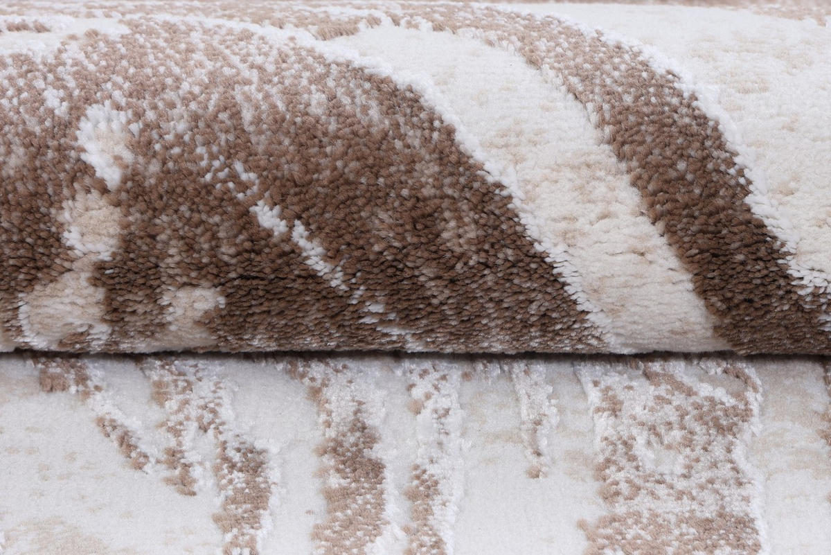 KOBEREC béžový hnedý krémový - 230 x 240 cm - hnedá/krémová, textil (230/240cm) - Mazovia