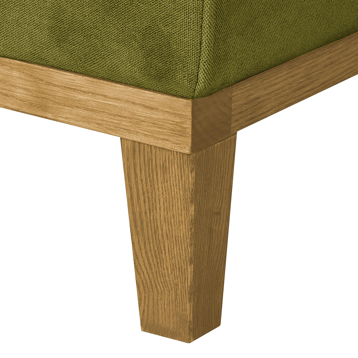 3-SITZER SOFA - Olivgrün, Eichenholz/Textil (201/79/82cm) - home24