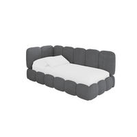 EINZELLBETT Jugendbett mit Bettkasten, Rechts - AVRY 100x200 Dunkelgrau - Schieferfarben/Dunkelgrau, Holzwerkstoff/Textil (100/200cm) - ALTDECOR