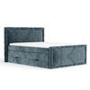 BOXBETT Estelle Blau 140/200 cm im Chenille-Stoff - Blau/Schwarz, Holz/Holzwerkstoff (140/200cm) - Maison de Reve