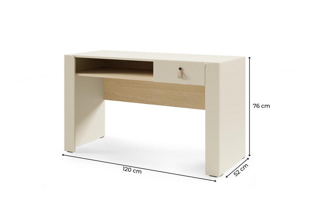 KINDERSCHREIBTISCH SOVI 16 120 / 76 / 52 cm in Macadamia / Eiche Mavelie - Eichefarben/Beige, Holzwerkstoff (120/76/52cm) - Deine Möbel 24