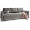 BETTSOFA MENI Grau Kordstoff mit Schlaffunktion - Grau, Textil (232/83/87cm) - MASSENO