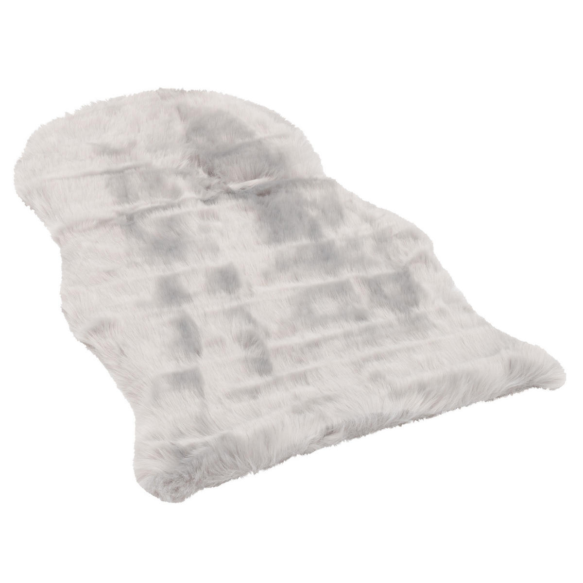 LUXUS SUPER SOFT FELLTEPPICH ASPEN MELIERT SHAPE - Hellgrau, Textil (55/80cm) - Pergamon