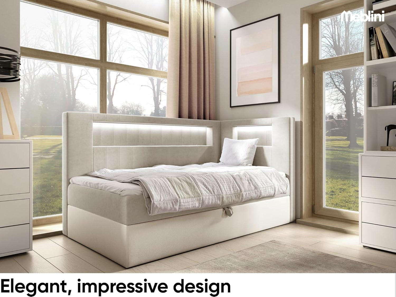 Thumbnail - Meblini Kinderbett, Beige, Weiß, Holzwerkstoff, 93x212 cm, Kinder- & Jugendzimmer, Kindermöbel, Kinderbetten, Kindereinz...