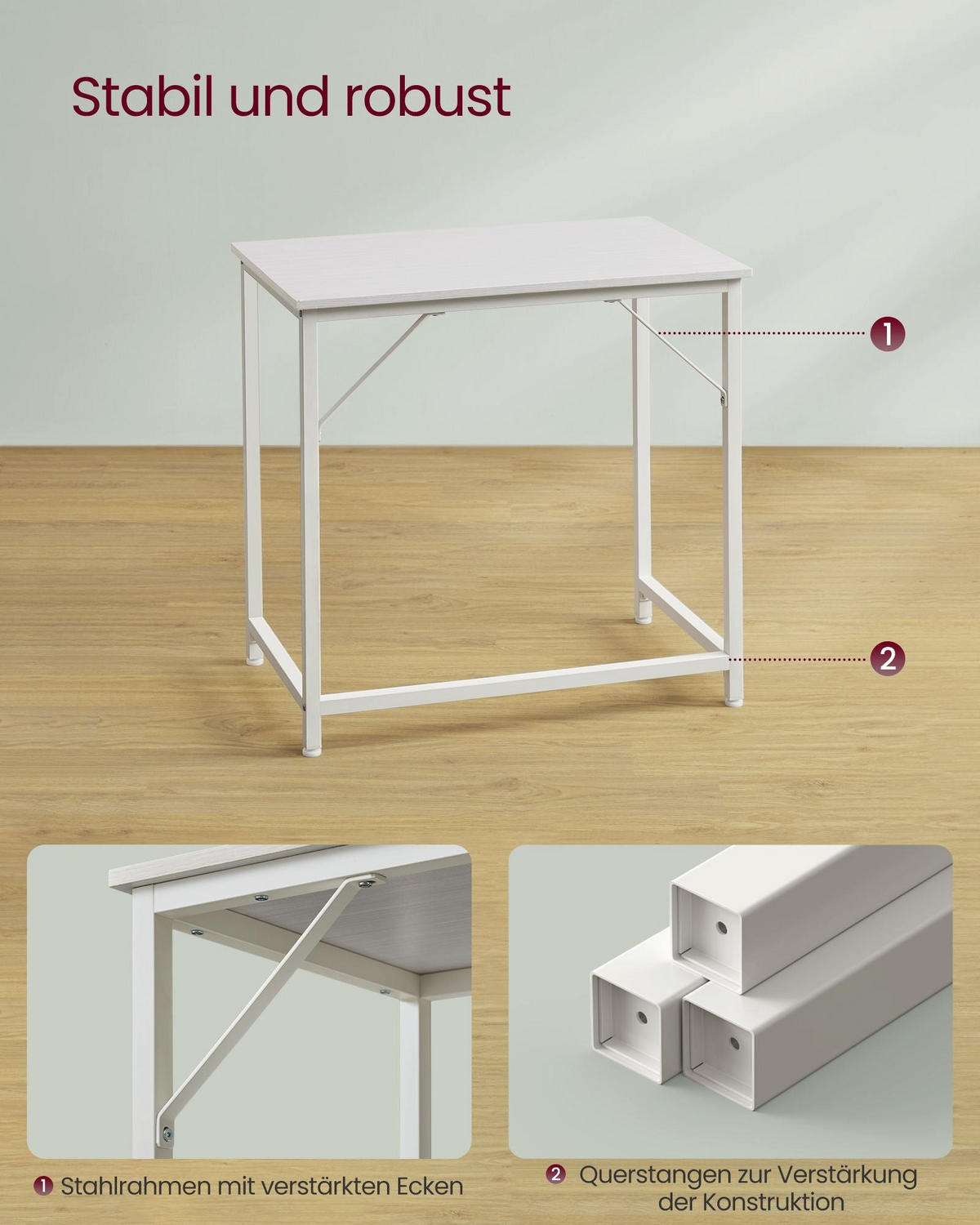 SCHREIBTISCH MANAMA - Weiß, Holzwerkstoff (50/80/76cm) - Hansiro