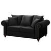 2-SITZER SOFA - Samt - Schwarz, Textil (180/90/93cm) - home24