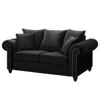 2-SITZER SOFA - Samt - Schwarz, Textil (180/90/93cm) - home24