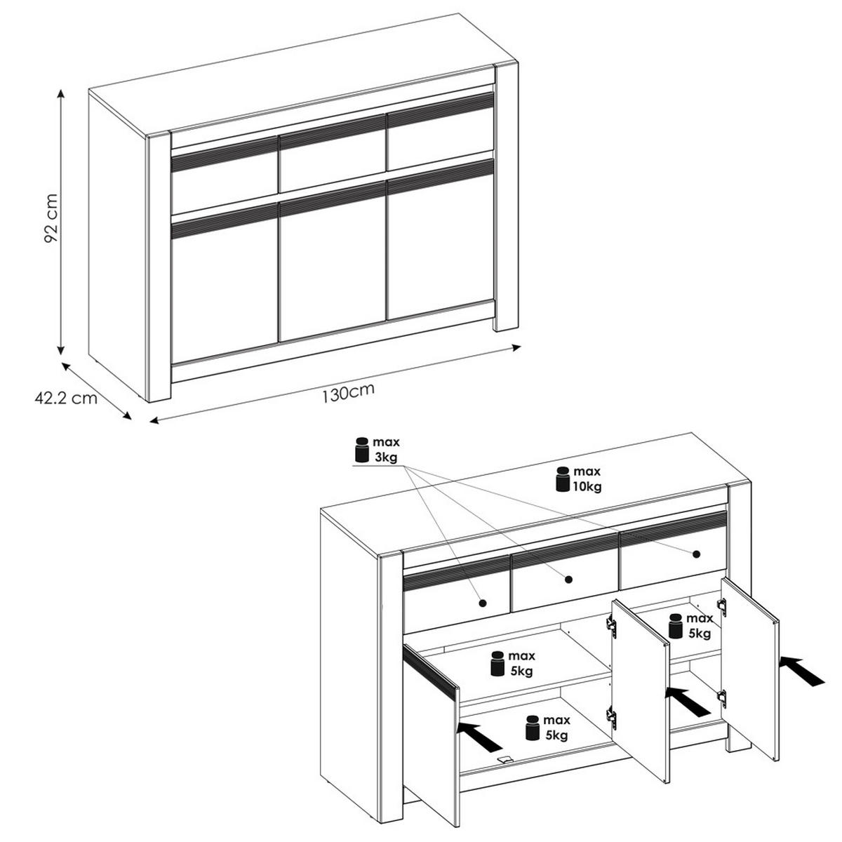 WOHNZIMMER-SET 2-TLG. Nava-129 - Weiß, Holzwerkstoff (192/198/42cm) - Lomado