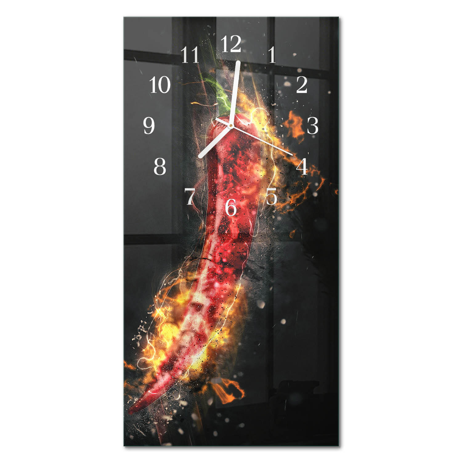 WANDUHR 30x60 cm - Blätter - Multicolor, Glas (30/60/0.4cm) - TULUP
