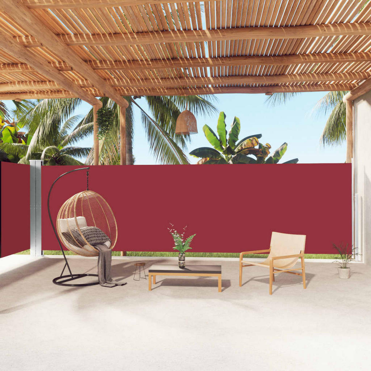 SEITENMARKISE Ausziehbar Rot 180x1000 cm - Rot, Textil (1000/180/1000cm) - furnicato