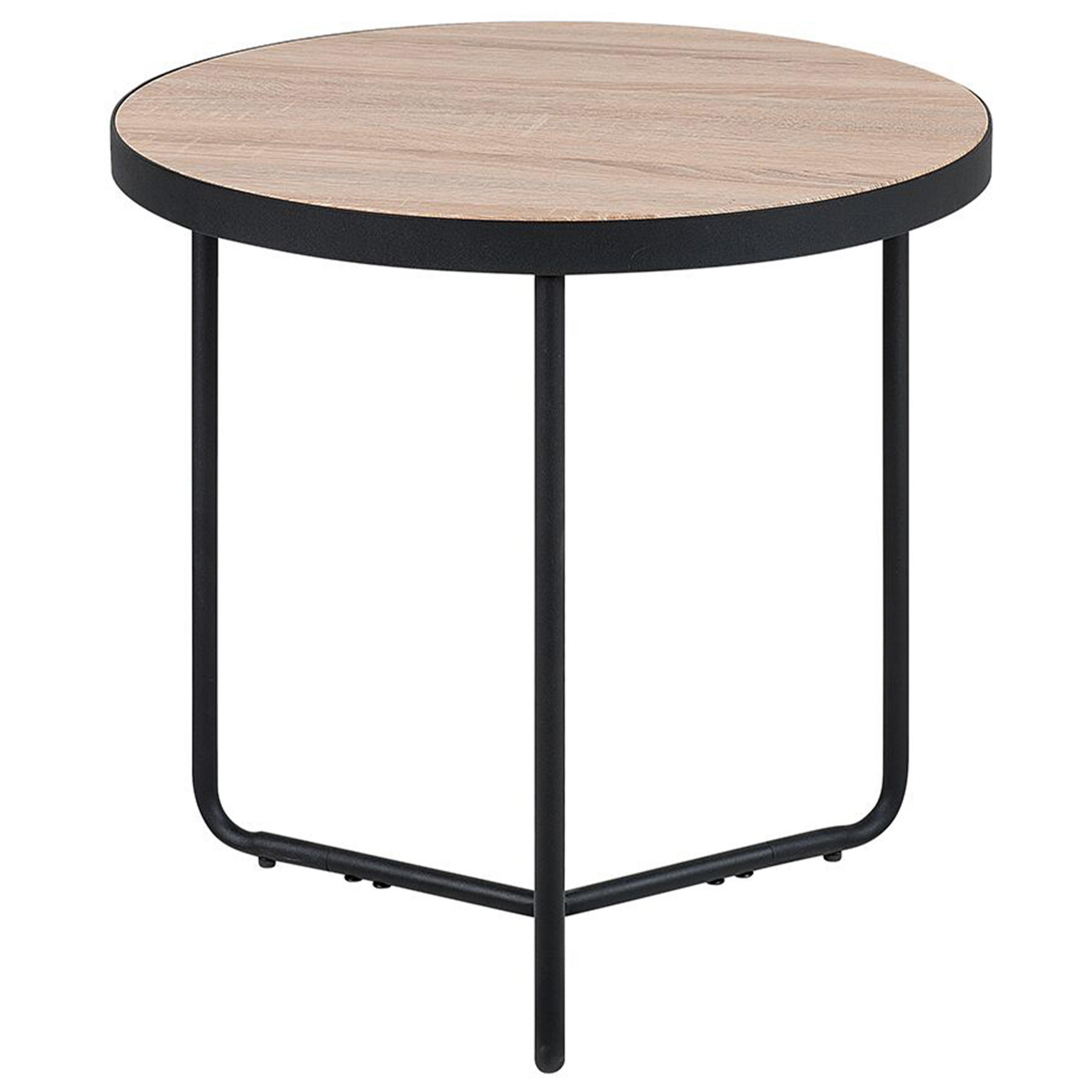 KAFFEETISCH heller Holzfarbton/schwarz 50 cm Melody - Hellbraun/Schwarz, Holzwerkstoff (50/50/50cm) - Beliani