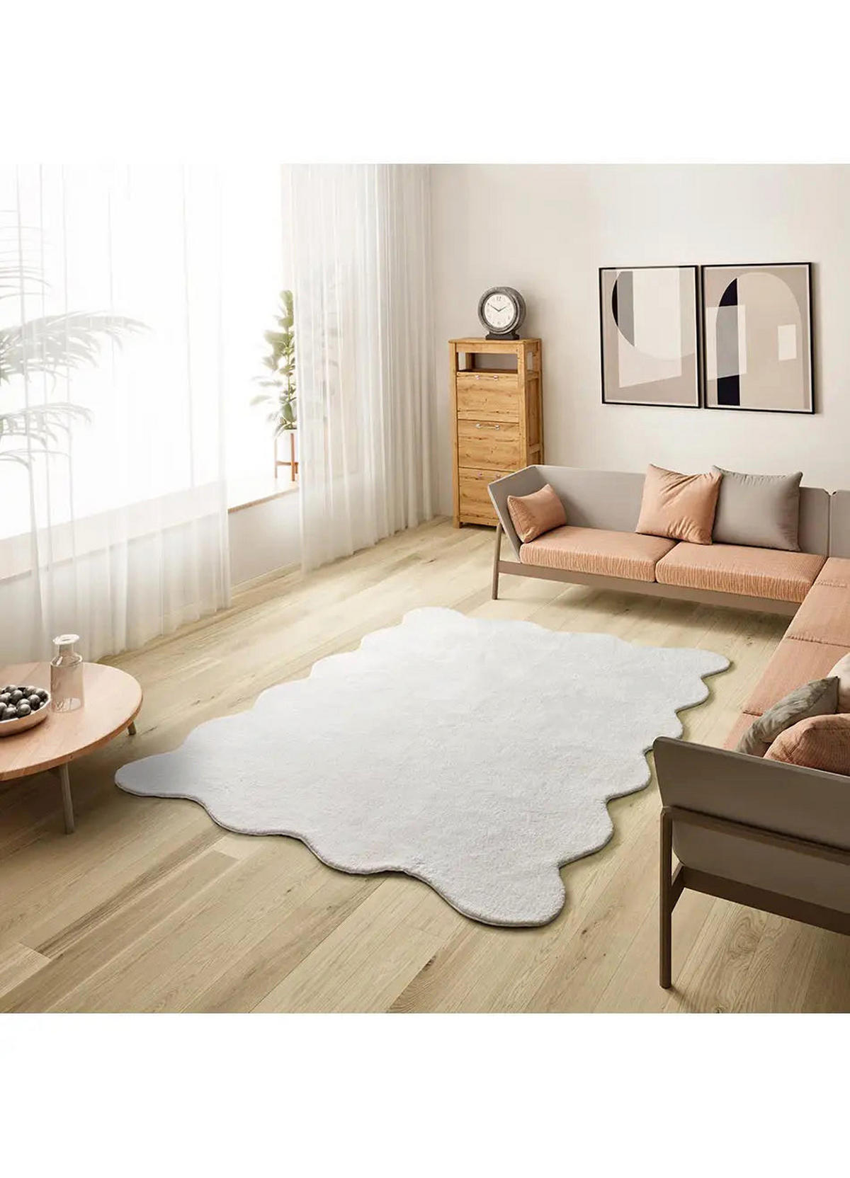 HOCHFLORTEPPICH Waschbar Weiß Mellow 120/170 cm - Weiß, Kunststoff/Textil (120/170cm) - Atticgo