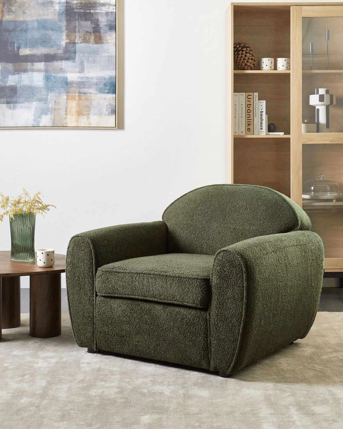 SESSEL Dunkelgrün Ellede - Dunkelgrün, Textil (93/73/90cm) - Beliani