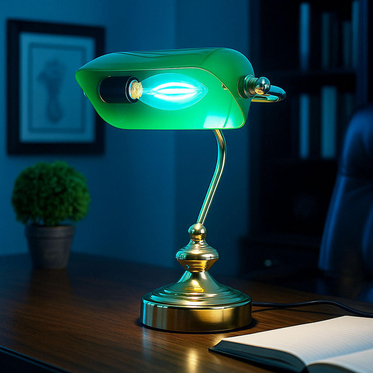 TISCHLEUCHTE Antike Grün Acryl - Grün, Metall (19/16.5/24cm) - Globo Lighting