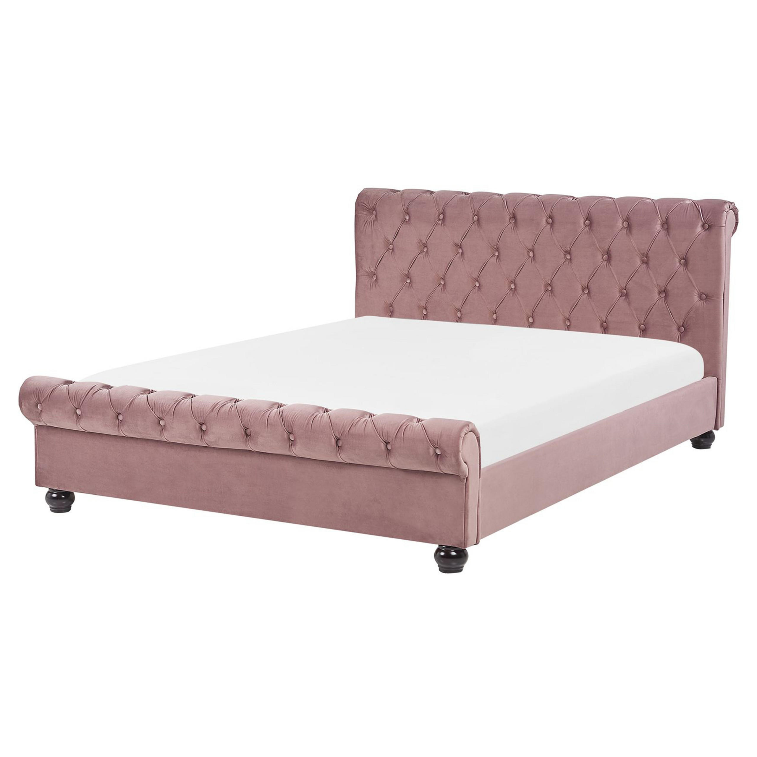 WASSERBETT 160/200cm Rosa Avallon - Pink, Textil (160/200cm) - Beliani