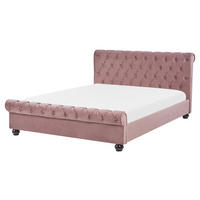 BETT 160/200cm Rosa Avallon - Pink, Textil (160/200cm) - Beliani