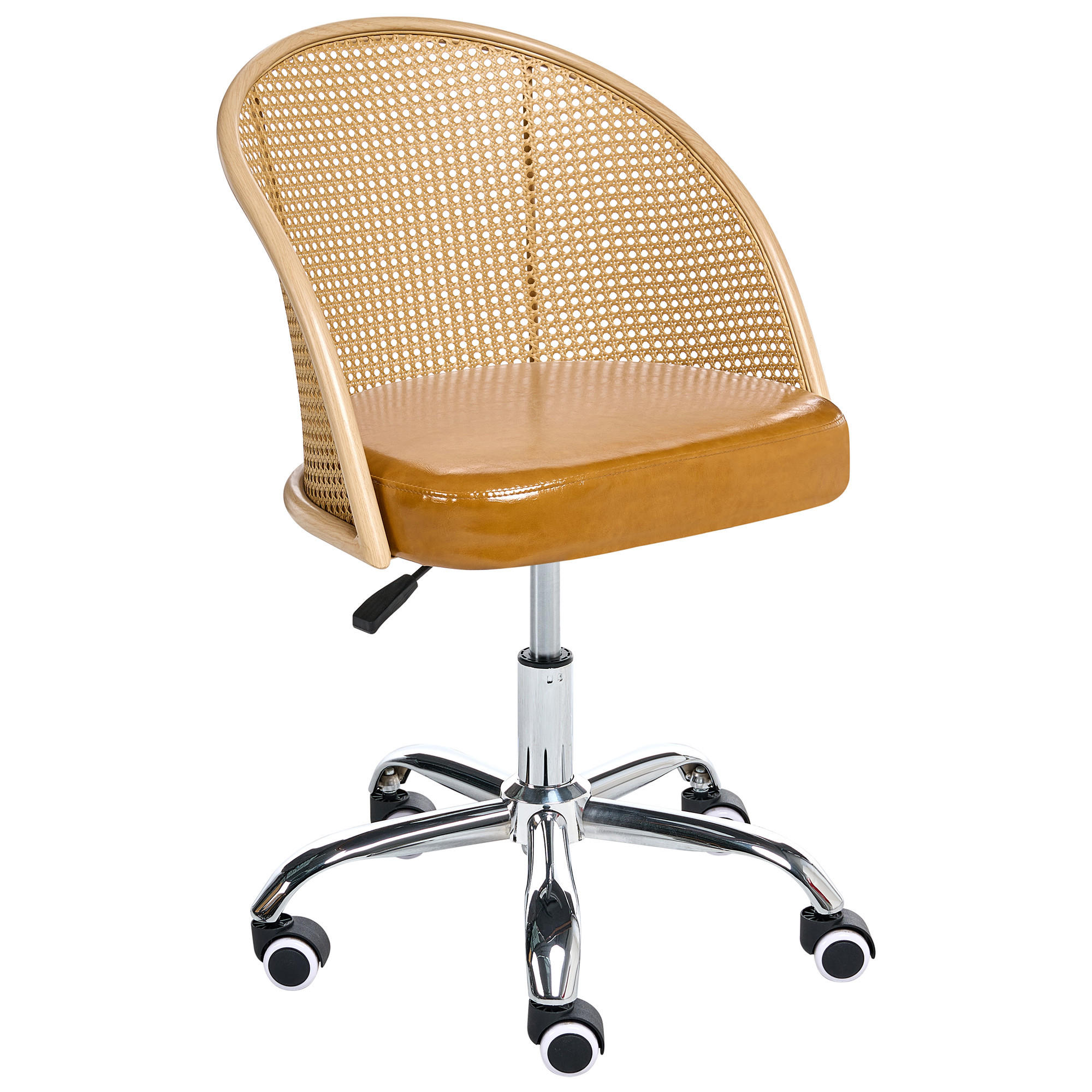 SCHREIBTISCHSTUHL Braun Baltimore - Silberfarben/Schwarz, Kunststoff (50/76/50cm) - Beliani