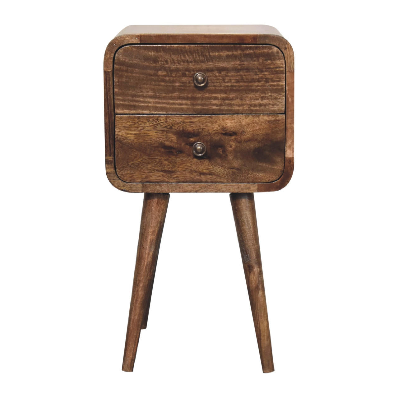 NACHTTISCH aus Massivholz - Messingfarben/Braun, Holz/Metall (30/55/30cm) - Artisan Furniture