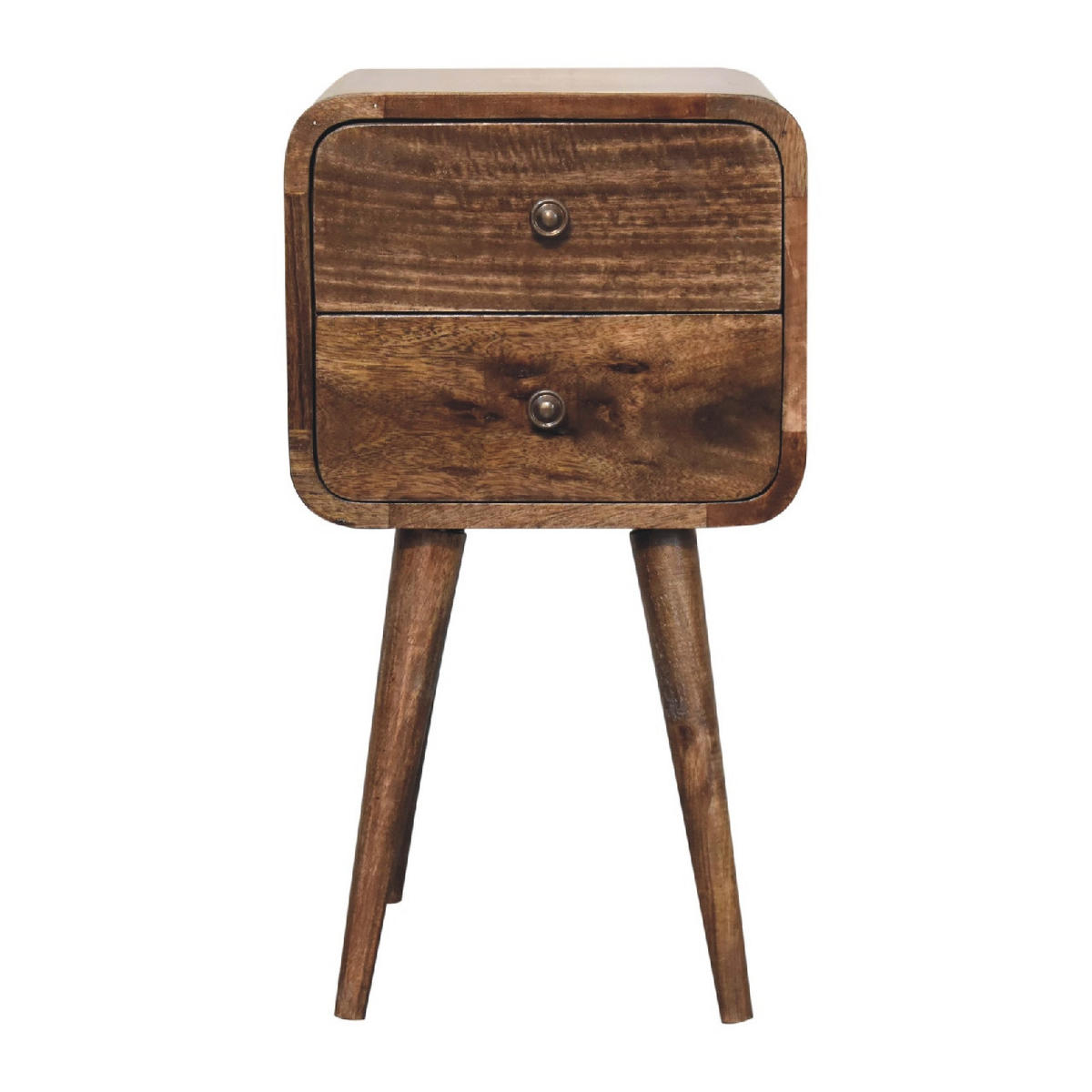 NACHTTISCH aus Massivholz - Messingfarben/Braun, Holz/Metall (30/55/30cm) - Artisan Furniture