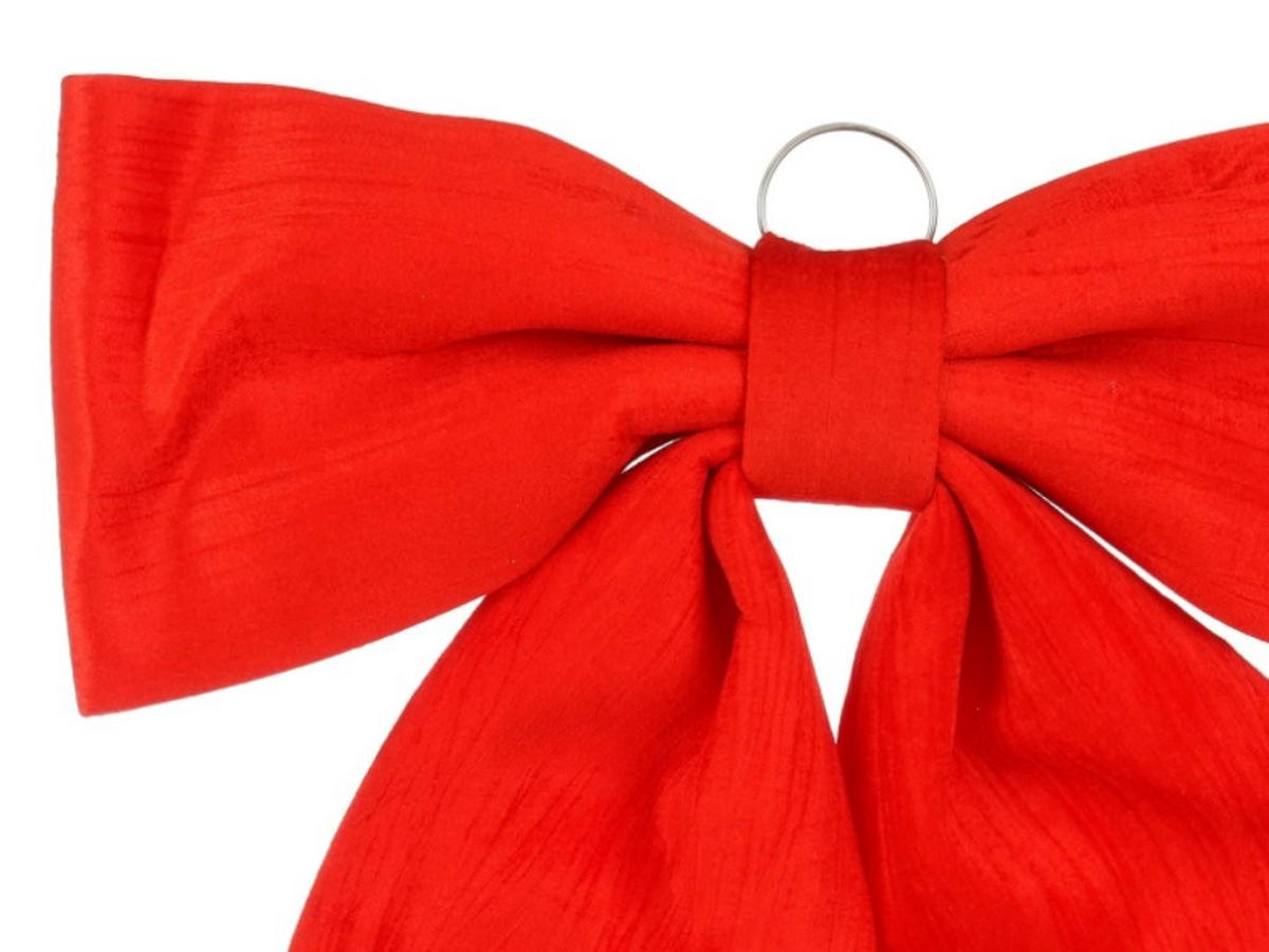 WEIHNACHTSSCHLEIFE MEGA Rot, 67 × 72 cm, Stoff, für Weihnachtsbaum und Dekoration - Rot, Naturmaterialen (67/72/1cm) - LAALU