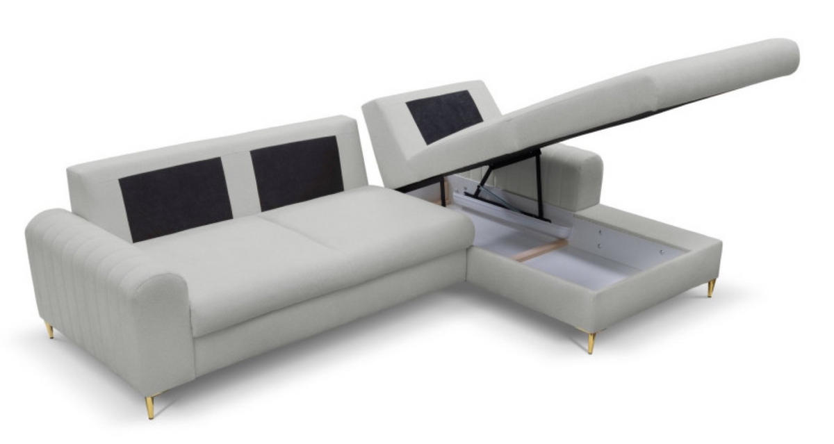 ECKSOFA Popiel Mango Mit Schlaffunktion Rechts - Grau, Textil (251/164cm) - Sepro Meble