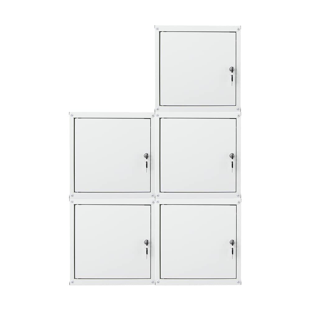 SCHLIESSFACHWÜRFEL Cubic 5er-Set 35x35x35 cm Grau - Grau, Metall (105/70/35cm) - PROREGAL
