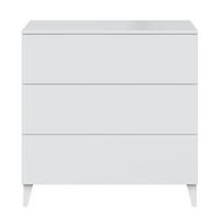 KOMMODE 3 Schubladen Loft - L80 cm - Weiß, Holzwerkstoff (40/80/80cm) - Calicosy