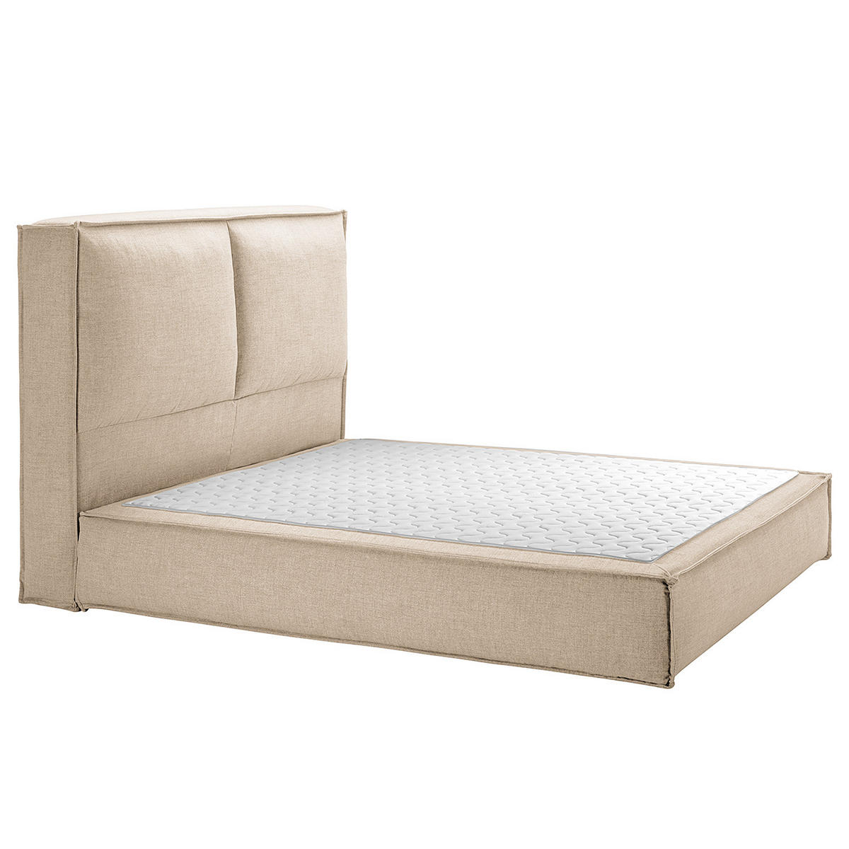 BOXSPRINGBETT mit Kopfteil - Premium - Beige, Textil (180/200cm) - home24
