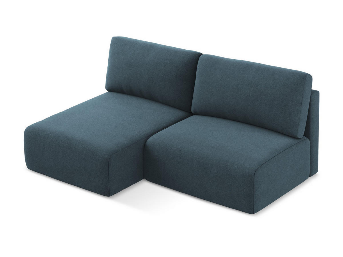 ECKSOFA mit Schlaffunktion links Strukturstoff Stoff Blau - Blau/Pink, Kunststoff/Textil (149/210cm) - Makamii