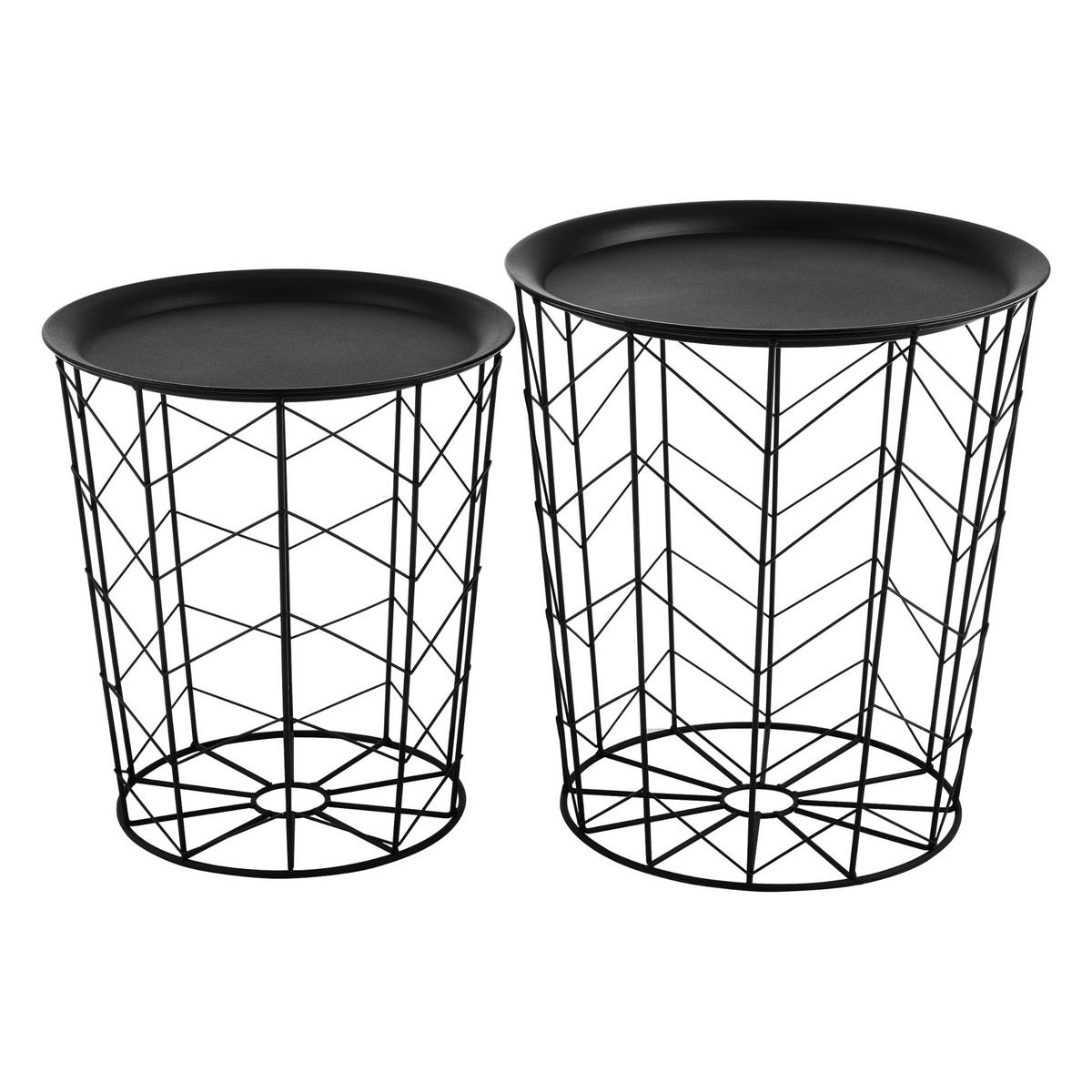 BEISTELLTISCHE Cerisey im 2er Set - Schwarz, Metall (40/40/45cm) - [en.casa]